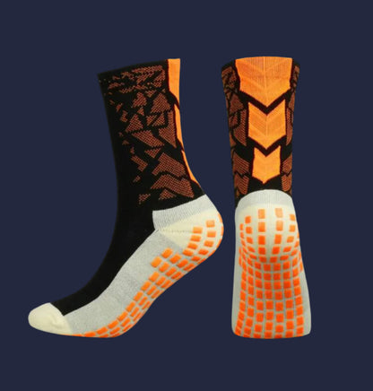 Orange & black Breathable GRIP SOCKS