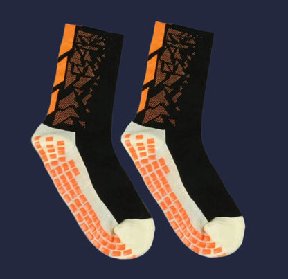 Orange & black Breathable GRIP SOCKS